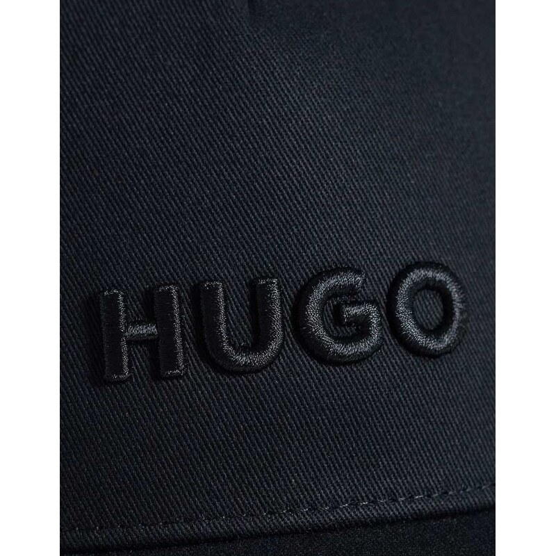 HUGO Red cotton twill cap with logo in dark black