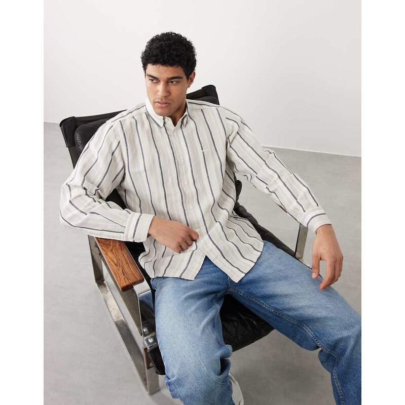 BOSS Orange Hugo Boss co-ord regular fit button up shirt in grey