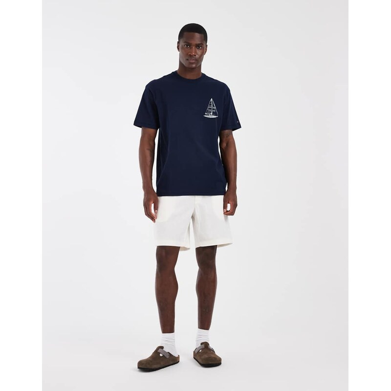 Tommy Jeans sailboat back print relaxed fit t-shirt in navy