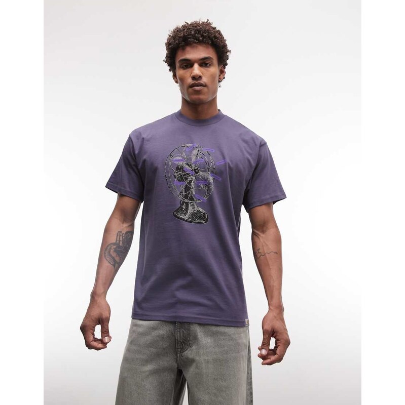 Carhartt WIP fan graphic t-shirt in purple