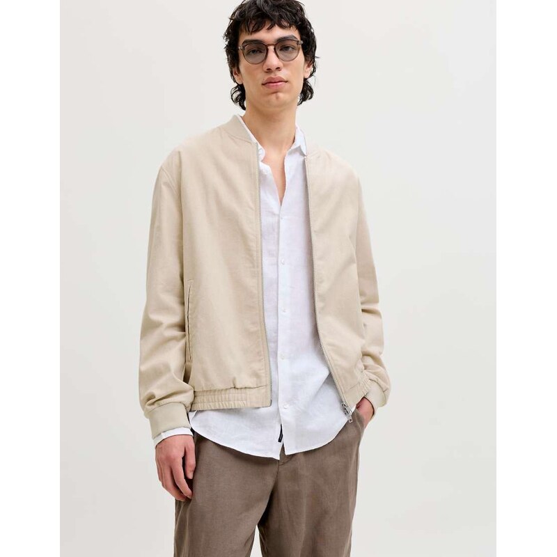 Jack & Jones Bomber jacket in ancient scroll-Neutral
