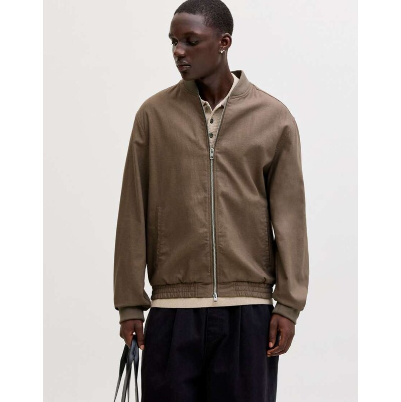 Jack & Jones Bomber jacket in morel-Brown