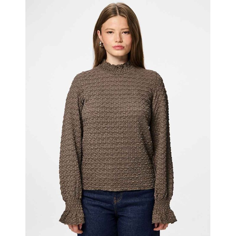 Pieces Blouse in falcon-Brown 115509289