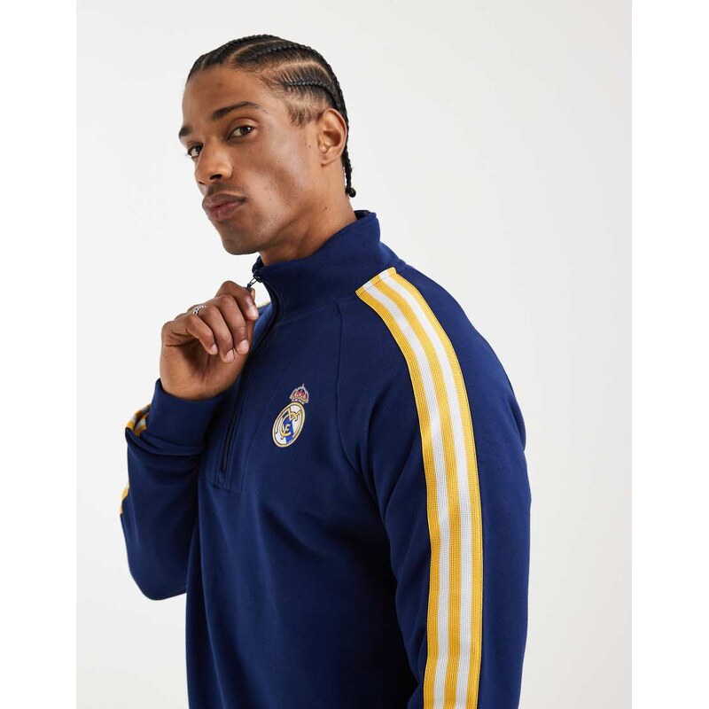 adidas performance Real madrid originals half zip top in dark