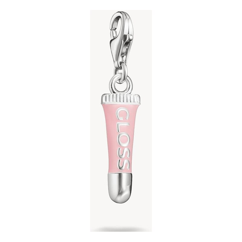 Thomas Sabo Silver charm pendant pink lipgloss connect in silver