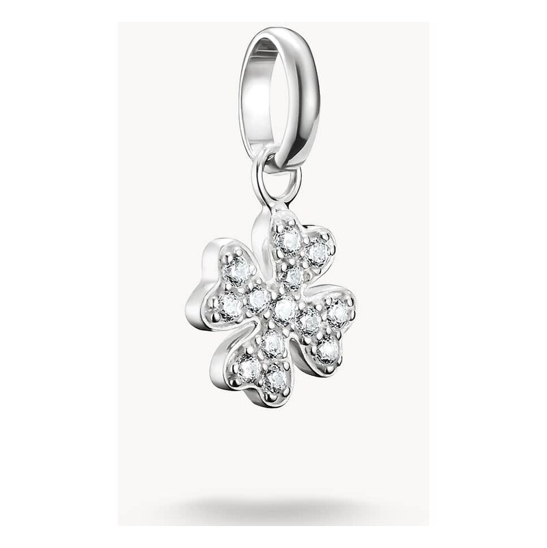 Thomas Sabo Charm pendant lucky clover with stones connect silver in 115509402