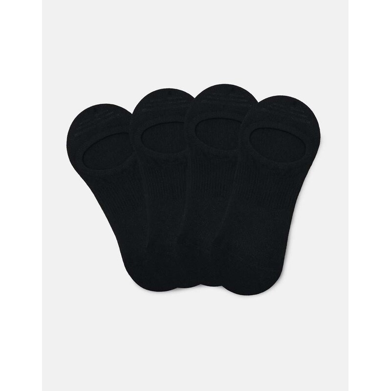 Pull&Bear Pack of 4 invisible ankle socks in black