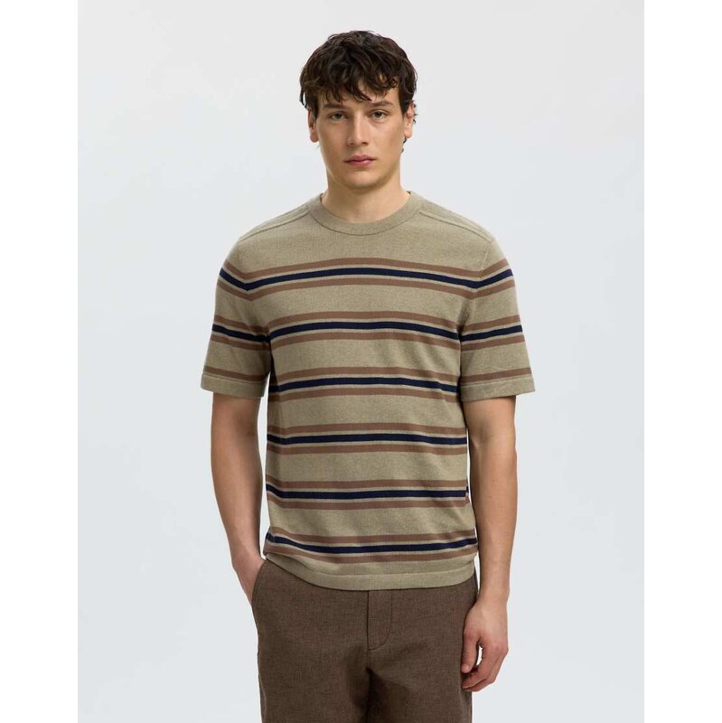 Selected Knitted top in vetiver 1-Green