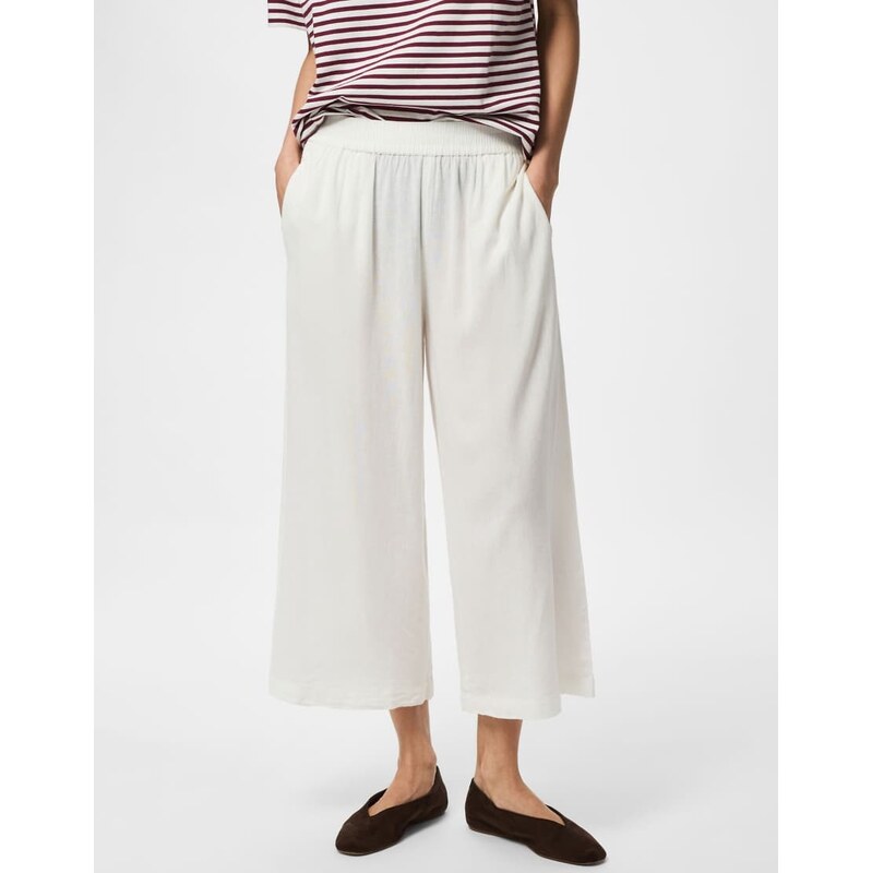 Pieces Culottes in bright white 2 115523451