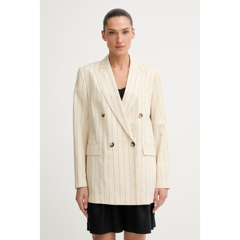 rag & bone dvouřadé sako dámské se lnem Emile 115524031
