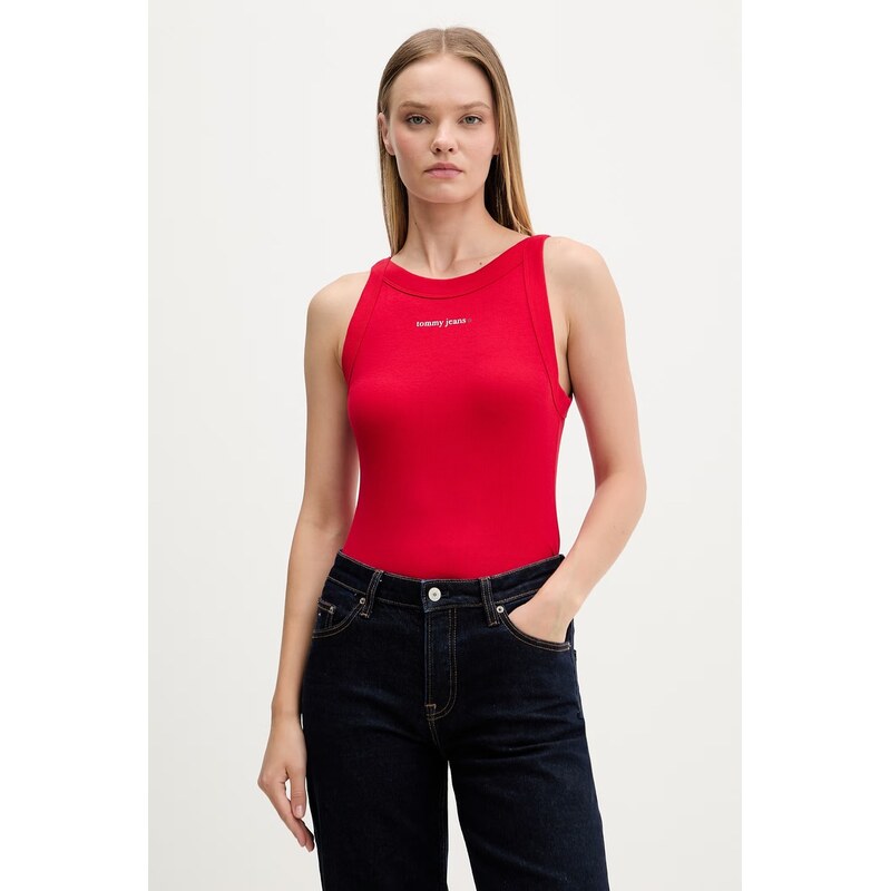 Tommy Jeans crop top dámský bavlněný s elastanem