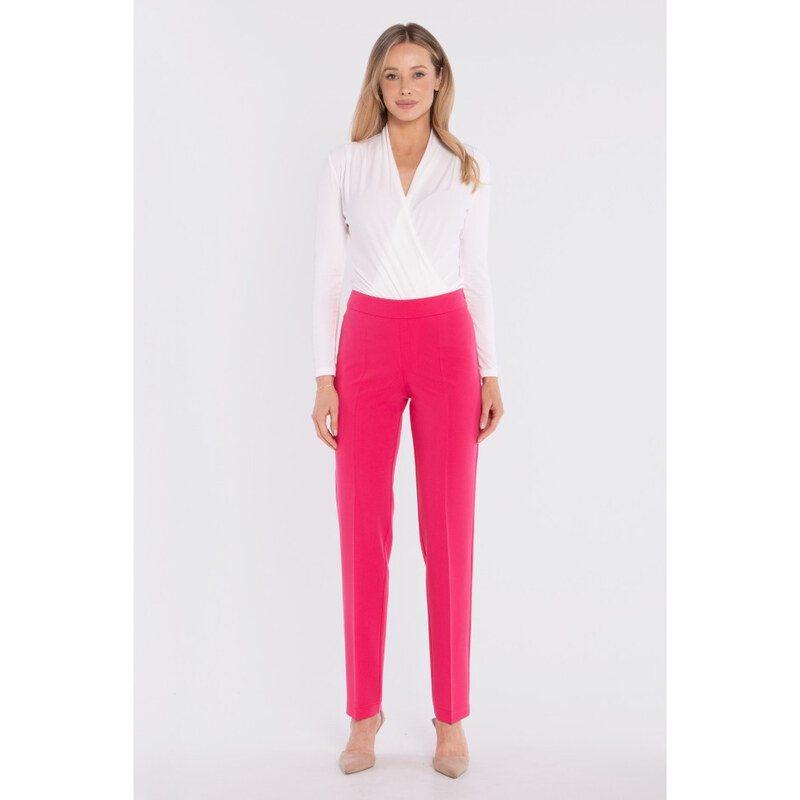 STYLOVE S433 Cigaretové kalhoty s bočním zipem - růžové 115525680