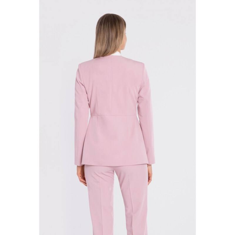 model 22152268 Elegantní sako s ozdobnou mašlí lila - STYLOVE