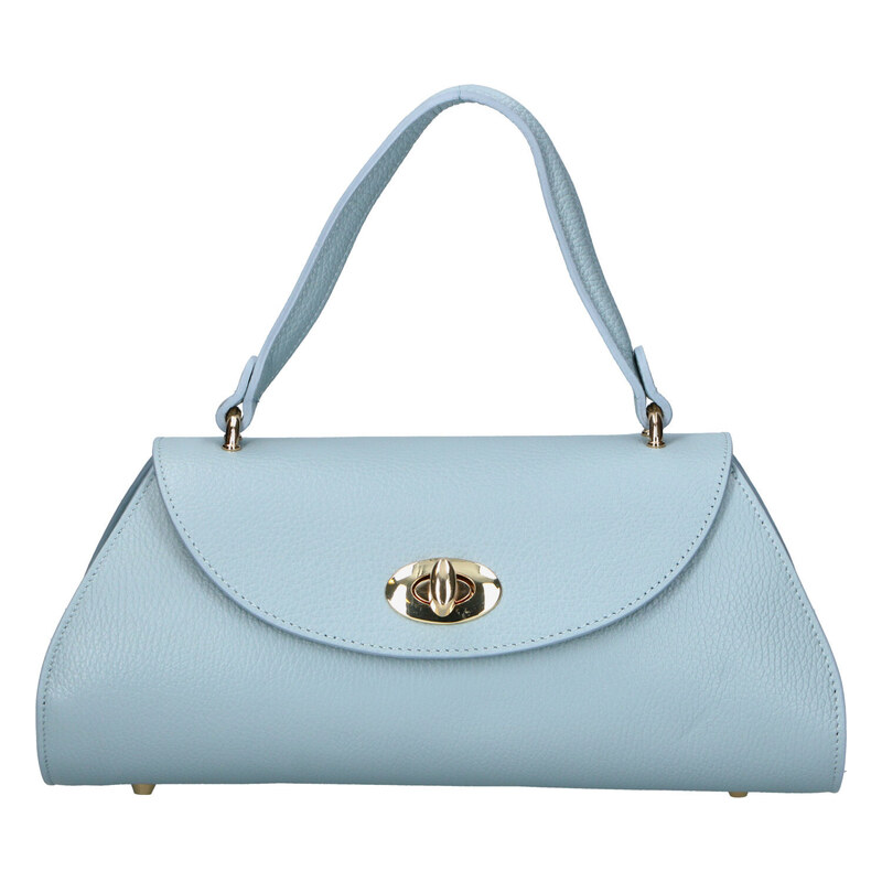 Dámská kožená crossbody kabelka světle modrá - Delami Vera Pelle 115549130