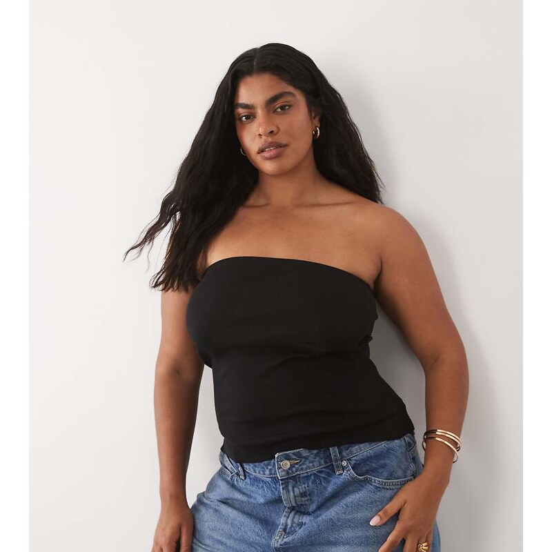 Brave Soul Plus Brave Soul Curve ribbed tube top with side split