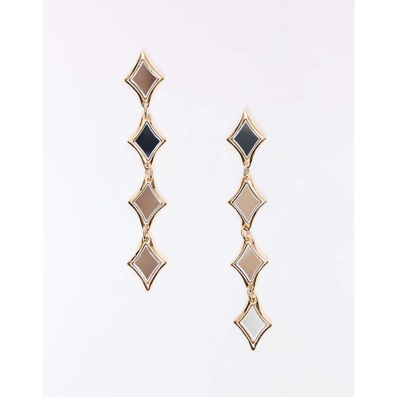 Bershka Cascade mirror earrings in gold 115527588