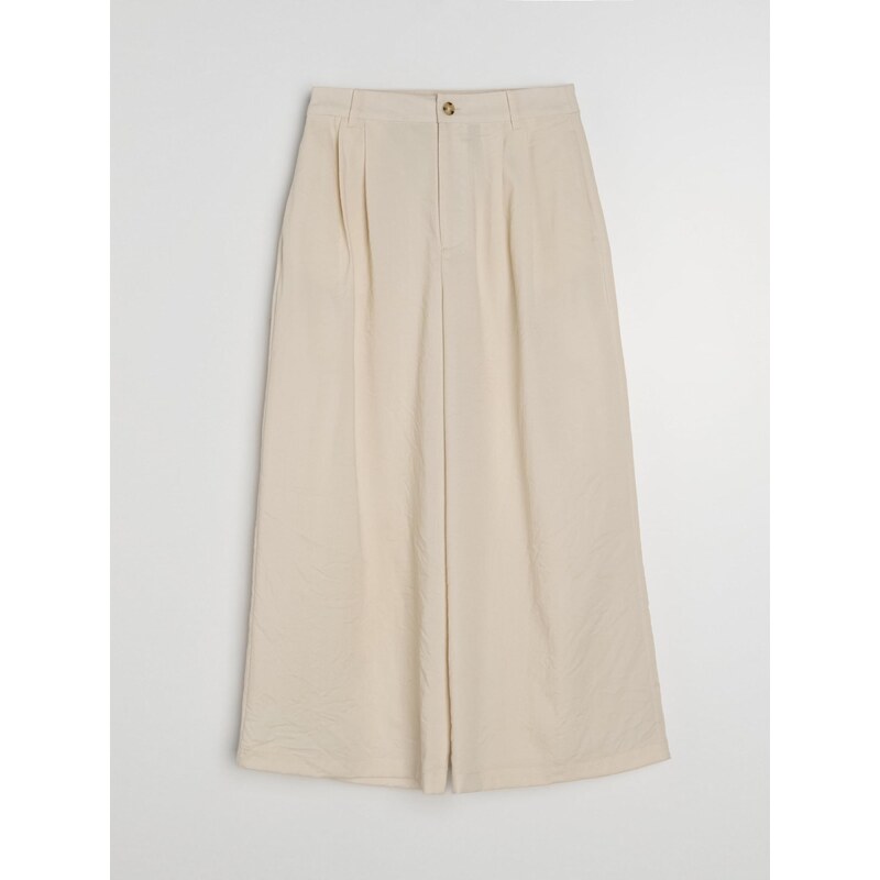 Sinsay - Culotte kalhoty s viskózou - béžová 115690544