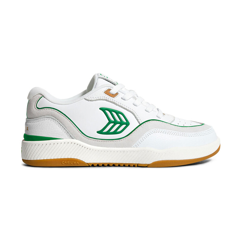 Pánské volnočasové boty Cariuma UBA Gum White Leather Green Logo