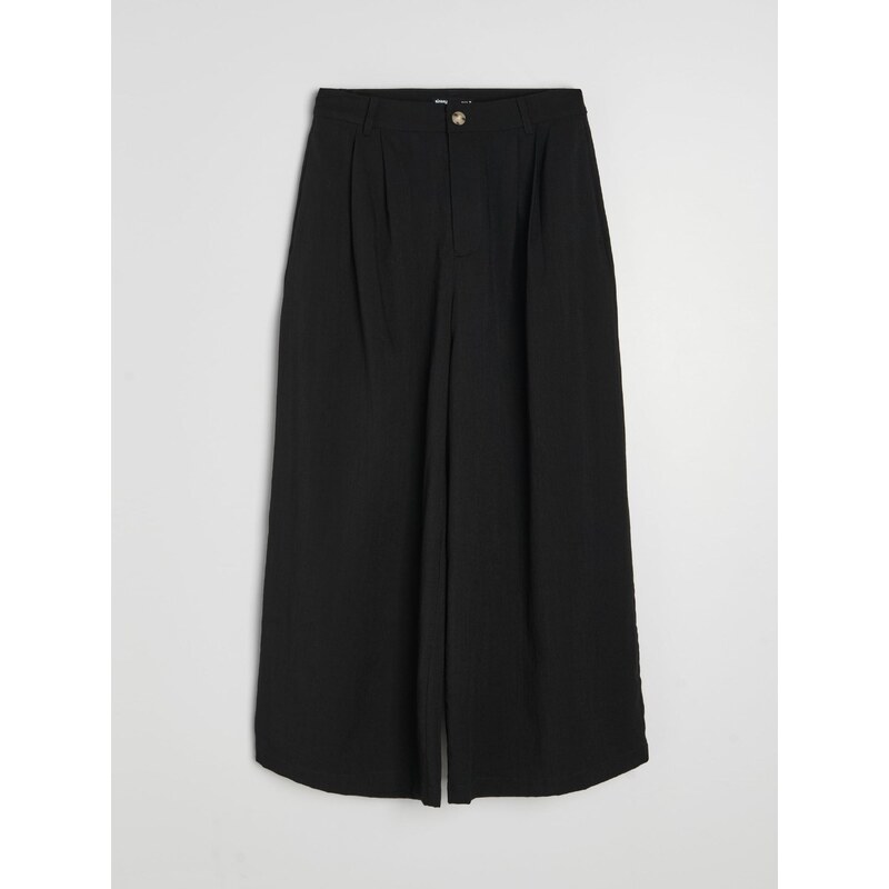 Sinsay - Culotte kalhoty s viskózou - černá 115690545