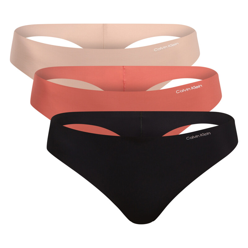 3PACK dámská tanga Calvin Klein bezešvá vícebarevná (QD3558E-3EZ) 115528575
