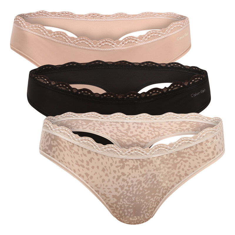 3PACK dámská tanga Calvin Klein vícebarevná (QD5300-3FC) 115528580