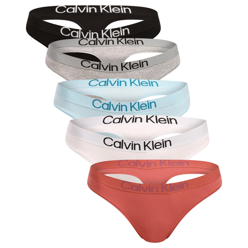 5PACK dámská tanga Calvin Klein vícebarevná (QD5331-3C9) 115528582
