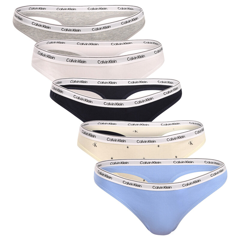 5PACK dámská tanga Calvin Klein vícebarevná (QD5221-3KW) 115528585