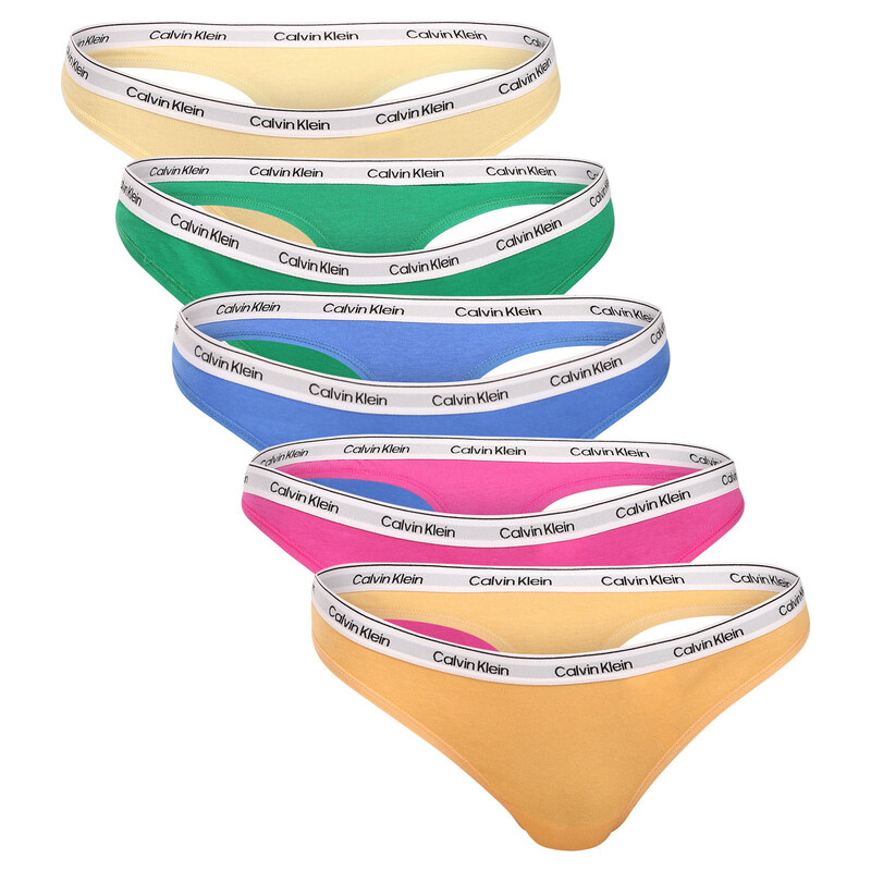 5PACK dámská tanga Calvin Klein vícebarevná (QD5221-4WI) 115528588