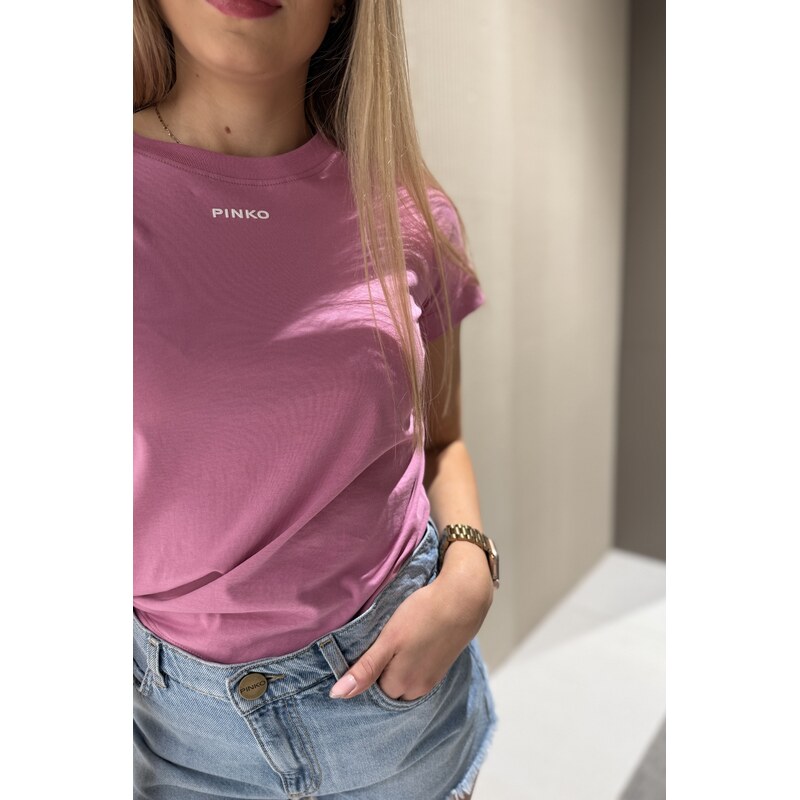 Dámské tričko PINKO BASICO 100373A34FQ48 růžové