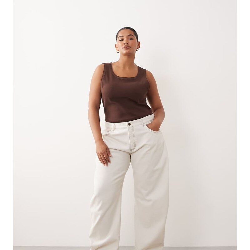 ARRANGE Curve Tova tapered curved leg jean with roll hem in bone