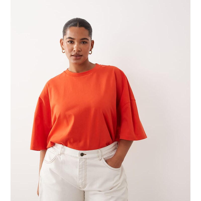 ARRANGE Curve cotton oversized premium heavyweight short sleeve t 115529605