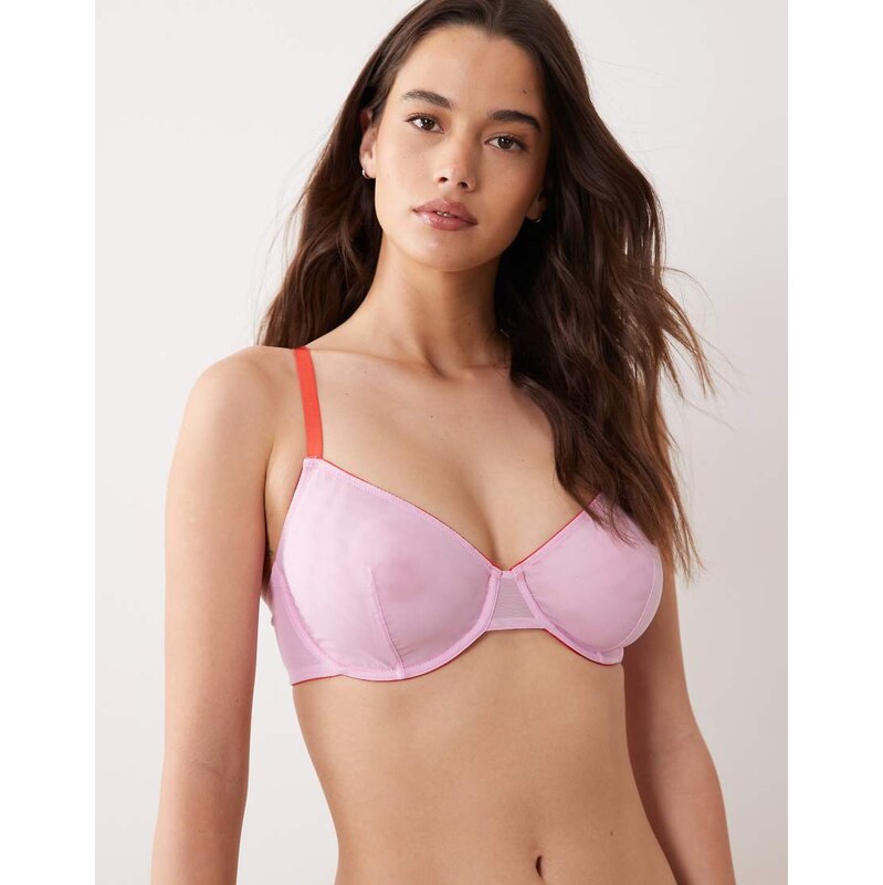 ASOS DESIGN Fuller Bust Marley underwire bra with contrast trims in 115529555