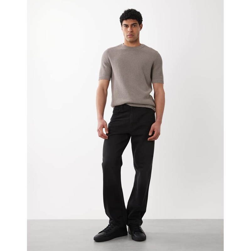 HUGO Red knitted jersey top in brown