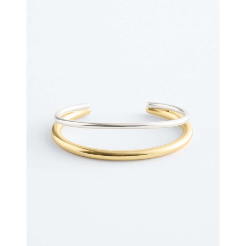 & Other Stories cuff bracelet in silver and gold multi