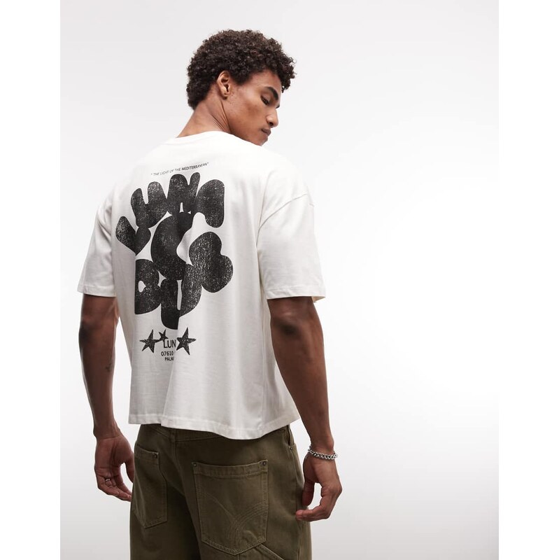 ASOS DESIGN boxy oversized t-shirt with luna club graphic in
