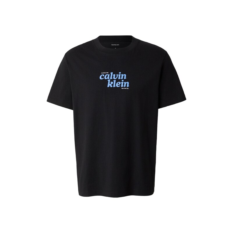 Calvin Klein Jeans Tričko Relaxed Logo svítivě modrá / černá