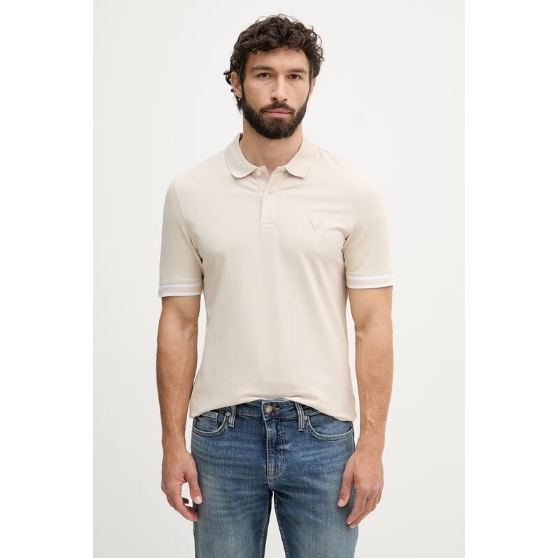 Guess polo pánské bavlněné s elastanem LYLE