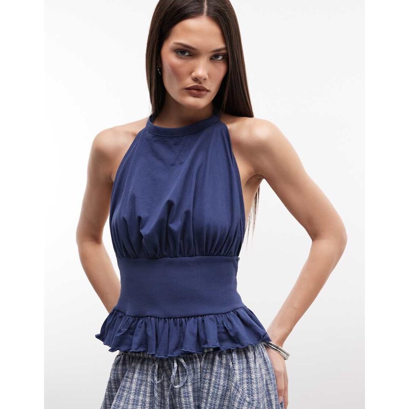 Susmies palmer halterneck top in blue 115532124
