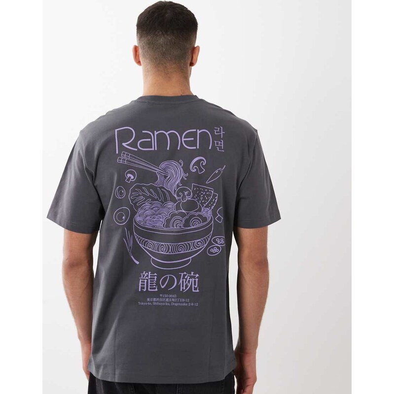 ONLY & SONS relaxed fit t-shirt with ramen back print in
