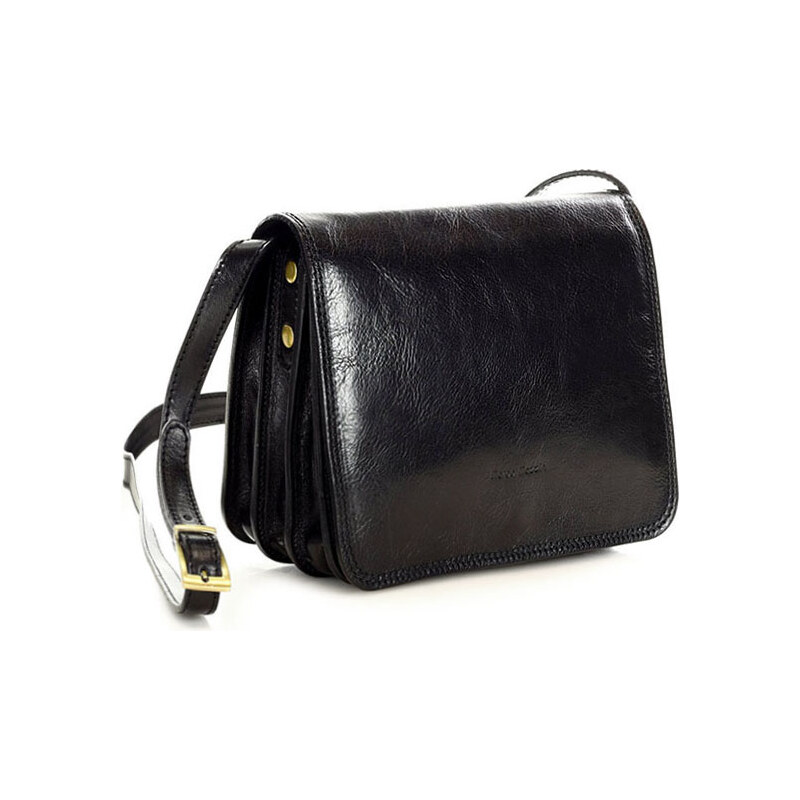 Kožená crossbody kabelka Mazzini M17M8 černá 85917906
