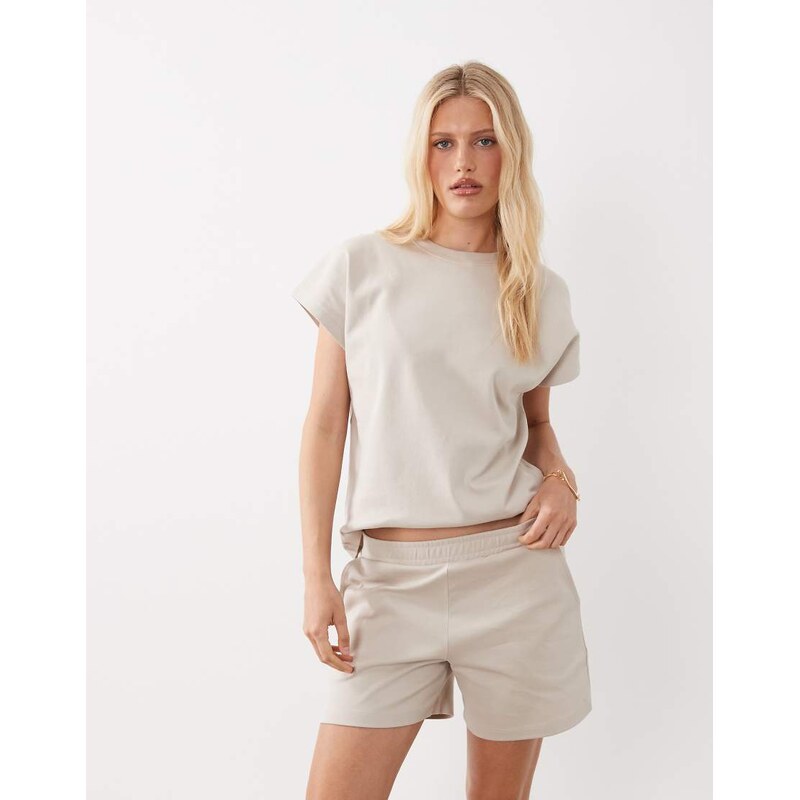 JDY shorts co-ord in stone-Neutral