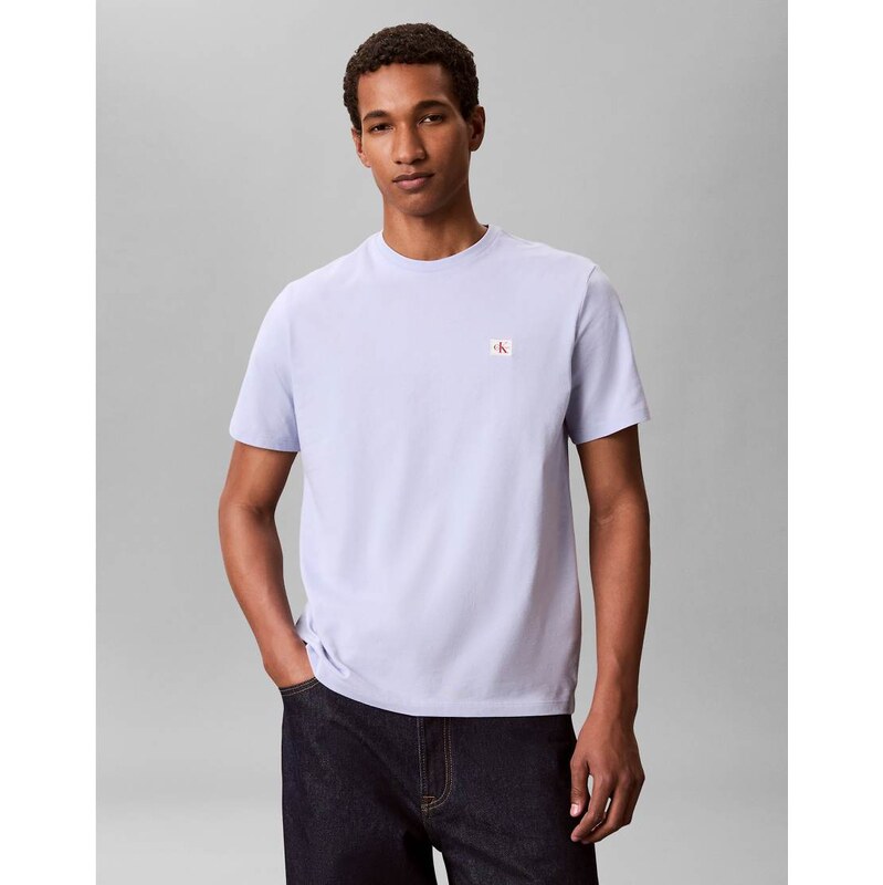 Calvin Klein Jeans badge logo t-shirt in light blue