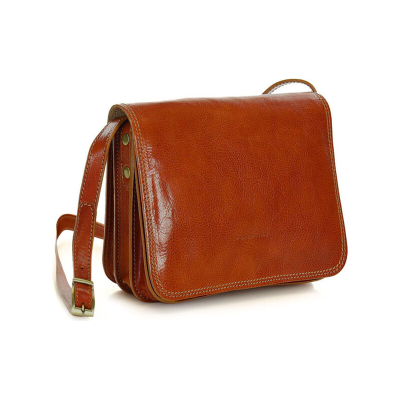 Kožená crossbody kabelka Mazzini M17M8 camel