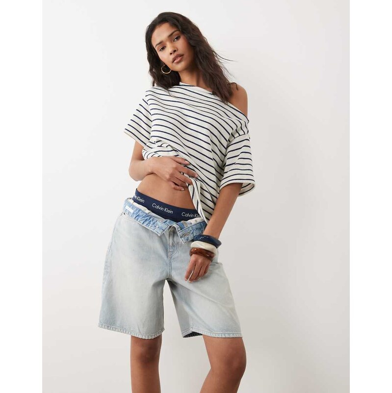 Calvin Klein Jeans Bermuda jorts in light wash blue