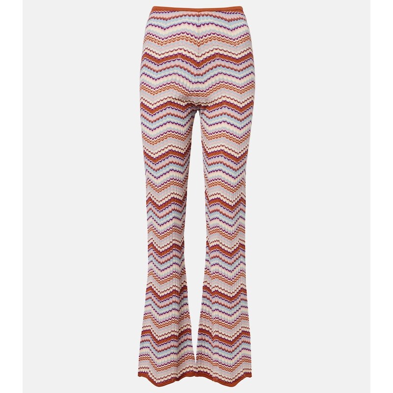 Rixo Boni chevron cotton flared pants