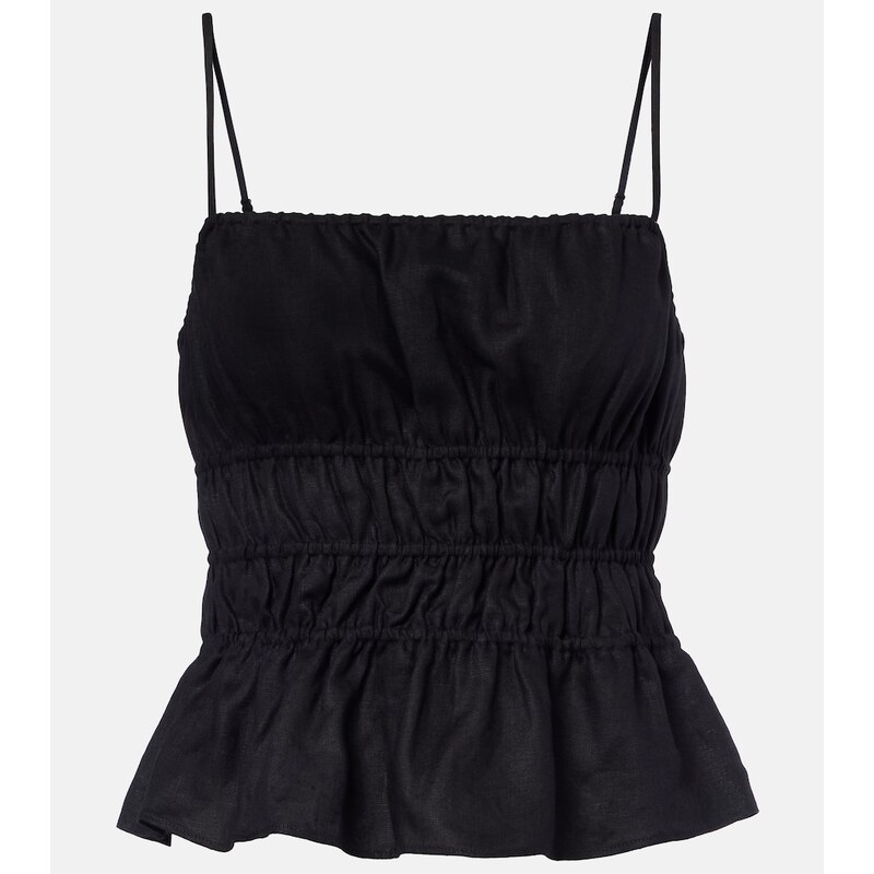 Staud Ayla linen crop top