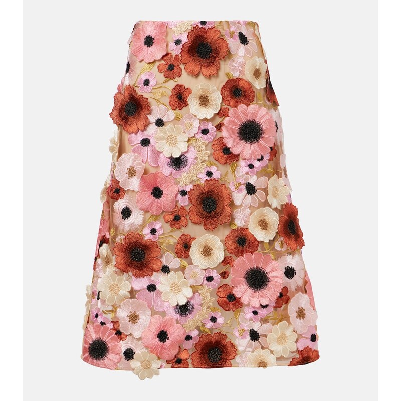 Dorothee Schumacher Blooming Meadow floral-appliquÃ midi skirt