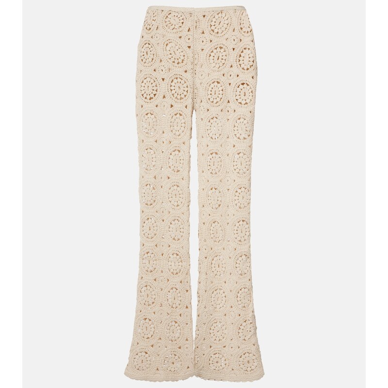Frame The Crochet cotton wide-leg pants