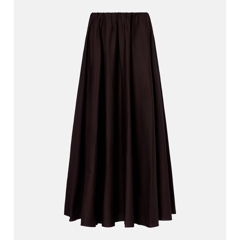 Staud Milano pleated cotton-blend maxi skirt