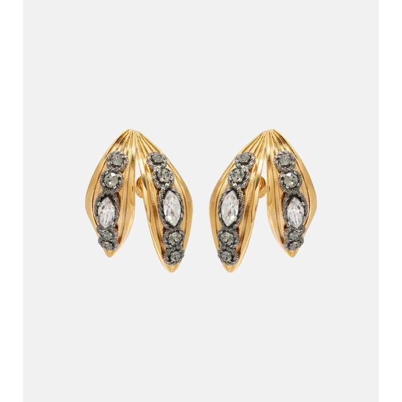 Balenciaga Bloom crystal-embellished earrings